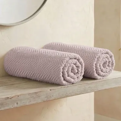 Extra měkké ručníky Rybí kost - starorůžová - 2 kusy | Mojeponozky.cz