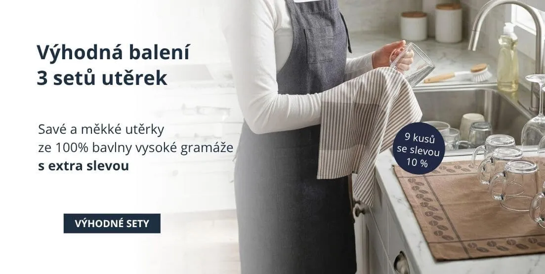 Luxusní kuchyňské utěrky - 3 sety